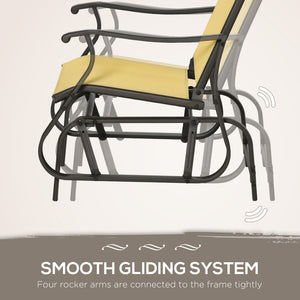 English Elm Outsunny 3-Piece Outdoor Glider Bistro Set With Comfortable Chairs & Glass Table For Patios, Beige W2225P217104-GIGA