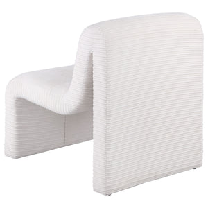 English Elm Winne Sculptural Ivory Curved Armless Accent Chair - Ribbed Upholstery, Modern Artistic Silhouette for Living Room Elegance B062P299869