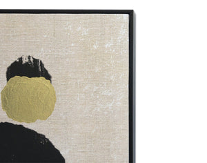 Sunpan FUN Art Diptych Set of 2 - 48" Black Floater Frame with Gold Leaf & Textured Canvas Elegance A0342