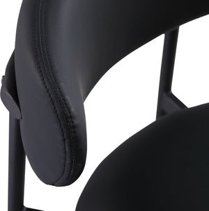 Meridian Furniture Lupita Vegan Leather Counter Stool with Metal Frame for Modern Kitchen Island or Bar Seating Black Style B 996Black-C