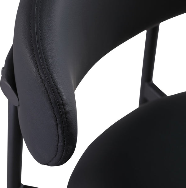 Meridian Furniture Lupita Vegan Leather Counter Stool with Metal Frame for Modern Kitchen Island or Bar Seating Black Style B 996Black-C