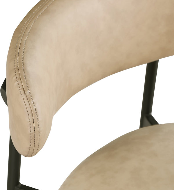 Meridian Furniture Lupita Vegan Leather Counter Stool with Metal Frame for Modern Kitchen Island or Bar Seating Tan Style B 996Tan-C