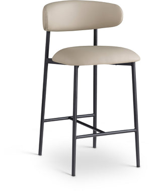 Meridian Furniture Lupita Vegan Leather Counter Stool with Metal Frame for Modern Kitchen Island or Bar Seating Taupe Style B 996Taupe-C