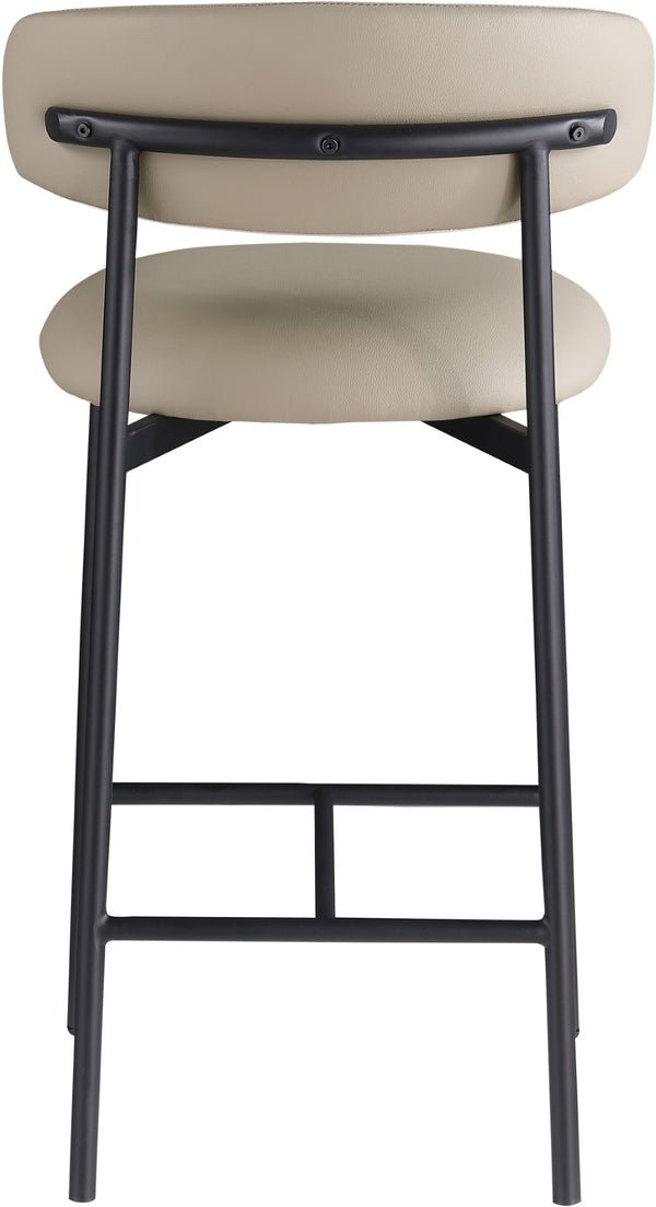 Meridian Furniture Lupita Vegan Leather Counter Stool with Metal Frame for Modern Kitchen Island or Bar Seating Taupe Style B 996Taupe-C