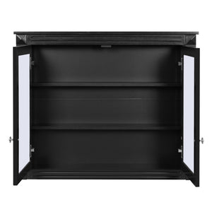 English Elm 36'' Wall Mounted Medicine Cabinet with Dual Mirrors Soft Close Doors Bathroom Storage Black N710P371186B