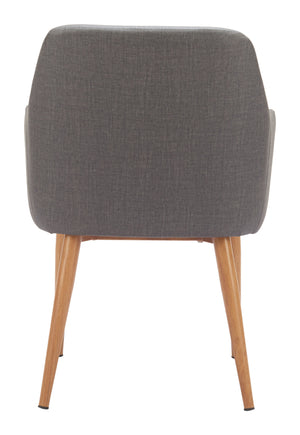 Zuo Modern Wisom Dining Chair Set Of 2 - Elegant Gray Upholstered Chairs For Modern Dining Spaces Gray 40% Polyethylene + 30% Polyurethane + 30% Polyester,Plywood,Ash Wood 110766-zuo-modern