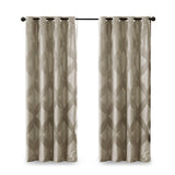 SunSmart Bentley Modern/Contemporary Ogee Knitted Jacquard Total Blackout Curtain Panel SS40-0120 Taupe