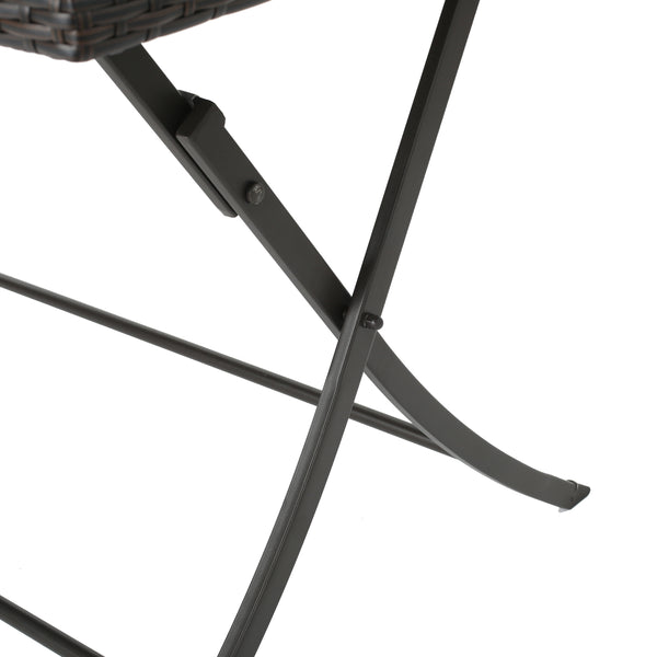 English Elm Christopher Knight Home® - RIAD Foldable Rectangle Dining Table Brown Multi Rattan – Sturdy Iron Frame, Seats 6, No Assembly Needed 61381.00MBRN