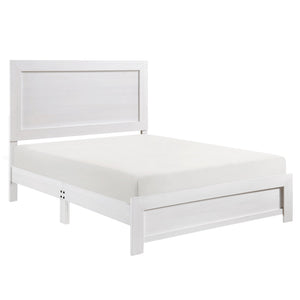 English Elm White Twin Panel Bed with 3D Printed Paper Veneer Rustic-Modern Design, Easy Bed-in-a-Box Assembly White 66.75 L x 33.5 W x 6 H B011P248609