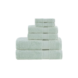 JLA Home Madison Park - 6 Piece Organic Cotton Towel Set - Hotel-Soft 650 GSM, GOTS & OEKO-TEX Certified, Oversized Bath Towels Included MP73-5141
