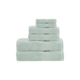 Madison Park Organic Modern/Contemporary 6 Piece Organic Cotton Towel Set MP73-5141 Seafoam