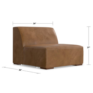 English Elm Rex Center Sofa Module - Versatile Armless Chair In Caramel Leather For Modern Living Spaces & Comfort B136P199250-GIGA