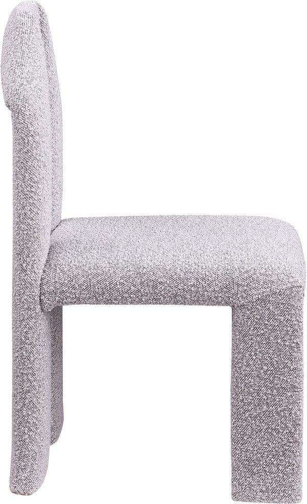 Meridian Furniture Bennett Upholstered Dining Chair with Geometric Silhouette and Ergonomic Seat for Modern Rooms Taupe Boucle Fabric 997Taupe-C
