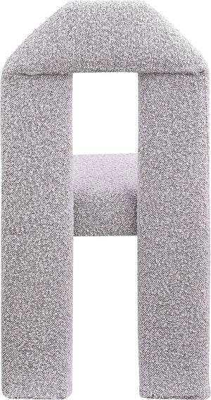 Meridian Furniture Bennett Upholstered Dining Chair with Geometric Silhouette and Ergonomic Seat for Modern Rooms Taupe Boucle Fabric 997Taupe-C