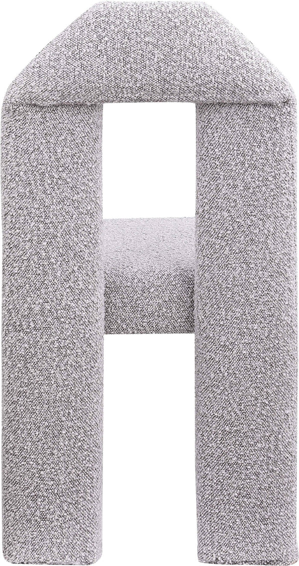 Meridian Furniture Bennett Upholstered Dining Chair with Geometric Silhouette and Ergonomic Seat for Modern Rooms Taupe Boucle Fabric 997Taupe-C