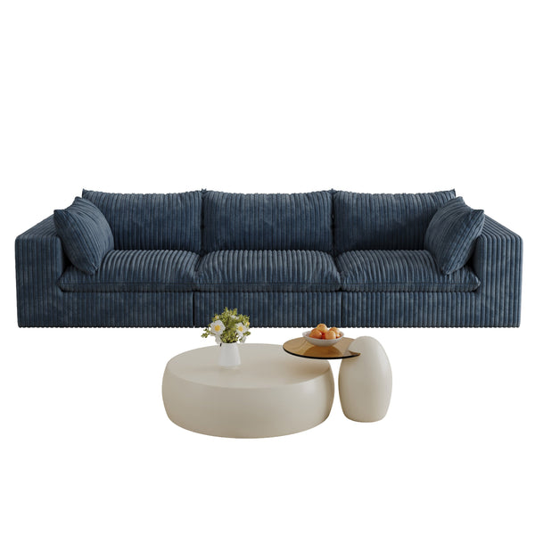 English Elm 118.2" Cloud Sofa - Plush Corduroy Fabric, Modular Design, Removable Cushions For Ultimate Comfort W2824S00084