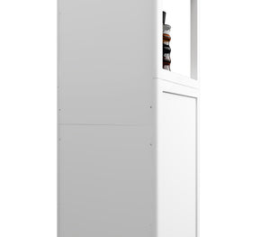 English Elm A 52ft White Linen Tower Bamboo Storage Cabinet — Slim Tall Freestanding Organizer for Small Spaces W2207P242507