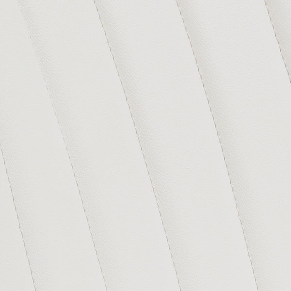 English Elm Set of 2 Dining Chairs with Thick Cushions and PU Leather Upholstery — Modern Sturdy Iron Frames for Home & Restaurant Seating Black,Cream White N842P300557K