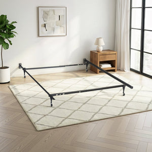English Elm Julian Heavy Gauge Steel Adjustable Bed Frame Matte Black Low Profile Modern B062P466882