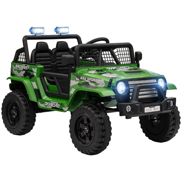 English Elm Qaba 12v Toddler Electric Motorcycle with Twist Throttle Rear Suspension Training Wheels Green W2225P249878