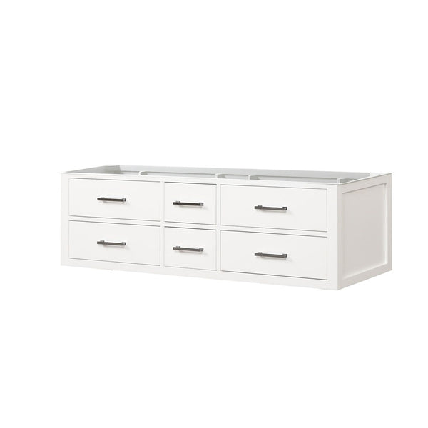 English Elm White Double-Sink Bath Vanity - 60" Wall-Hung Unit With Ample Storage, Soft-Close Drawers, & Style B2731P258053-GIGA