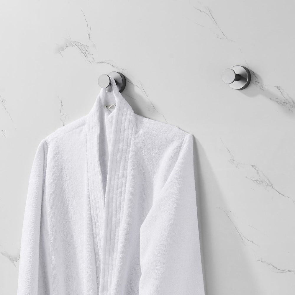 English Elm Round Base Wall Hanging Coat Hooks - Gun Grey Metal Towel Hooks, 2 Pack For Stylish Space-Saving Storage T3177P280085-GIGA