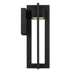 English Elm 13 Inch Matte Black Led Outdoor Wall Sconce Frosted Glass Dimmable Patio Light B370P414030