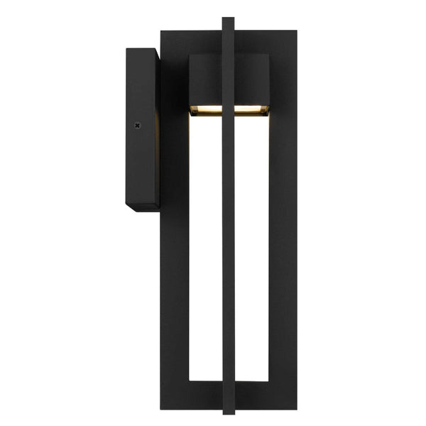 English Elm 13 Inch Matte Black Led Outdoor Wall Sconce Frosted Glass Dimmable Patio Light B370P414030