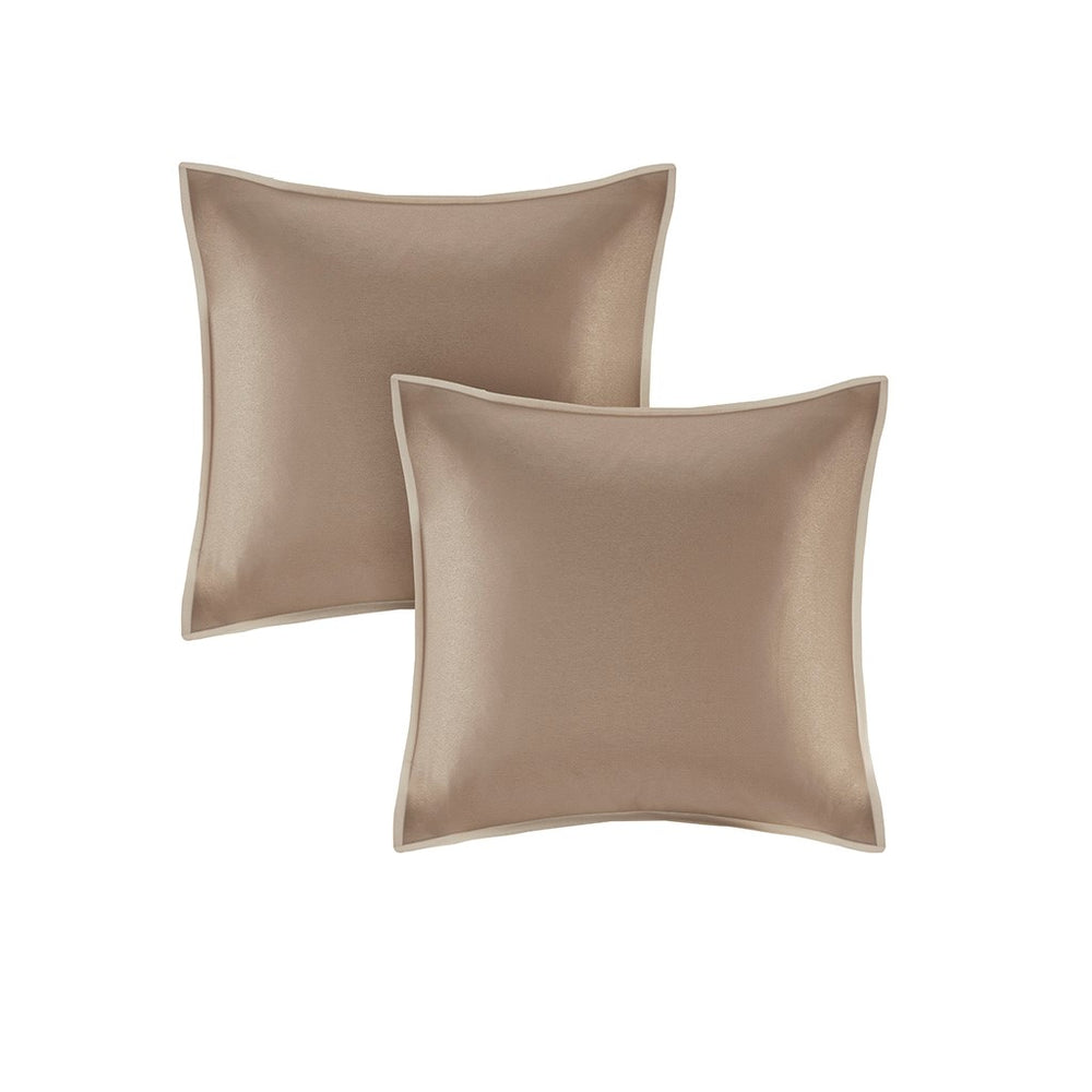 English Elm 8 Piece Embroidered Comforter Set In Natural King - Elegant Faux Silk With Geometric Accents B03597012