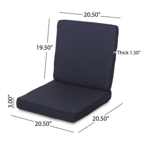 English Elm Christopher Knight Home® - Carolina Club Chair Cushion Set - Navy Outdoor Cushions, 8-Piece Weather-Resistant Comfort Upgrade N775P270176N