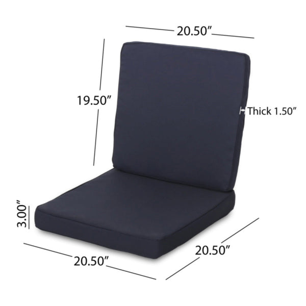 English Elm Christopher Knight Home® - Carolina Club Chair Cushion Set - Navy Outdoor Cushions, 8-Piece Weather-Resistant Comfort Upgrade N775P270176N