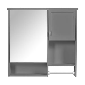 English Elm 29'' Wall Mounted Bathroom Cabinet with Mirror Towel Bar and Adjustable Shelving N710P209440E