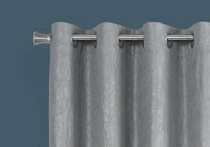 English Elm Curtain 2-Pack 54"x95" Room-Darkening Grommet Panels in Silver Micro-Suede — Modern Privacy Drapes B2710P218784