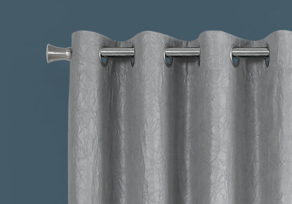 English Elm Curtain 2-Pack 54"x95" Room-Darkening Grommet Panels in Silver Micro-Suede — Modern Privacy Drapes B2710P218784