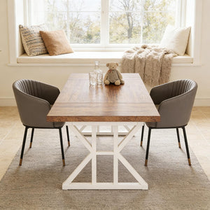 English Elm Woodgrain Walnut Look Bar Height Table with Hexagonal Base for Home Loft Dining T3971P450651