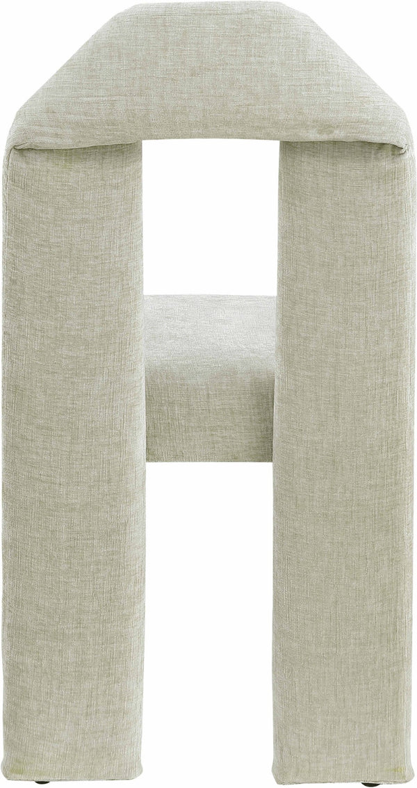 Meridian Furniture Bennett Upholstered Dining Chair with Geometric Silhouette and Ergonomic Seat for Modern Rooms Mint Chenille Fabric 998Mint-C