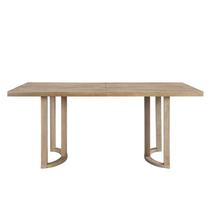 English Elm Christopher Knight Home® - 69 69 INCHES DINING TABLE - Sleek Solid Wood & MDF Rectangular Table with U-Shaped Trestle Base, Seats 6 Natural Ash N771P256927A