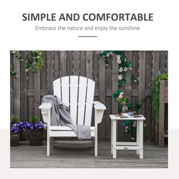 English Elm Outsunny Adirondack Chair With Integrated Cup Holder, Durable Hdpe Lounger For Patio & Garden Fun W2225P217572-GIGA