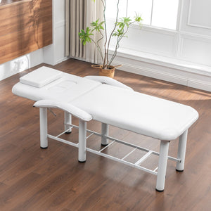 English Elm Professional Spa Treatment Bed with Pu Leather Cushion Steel Frame and Storage Shelf W1422P365690