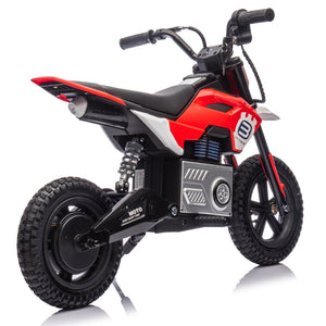 English Elm 24v Kids Electric Motocross Motorcycle 200w Hub Motor Suspension Led Bluetooth Audio Red W1578P225050