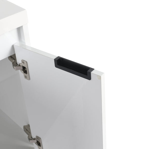English Elm 24" Wall-Mounted Bathroom Vanity with Resin Sink, 2 Soft-Close Doors, Glossy White, Space-Saving Design W999P312081