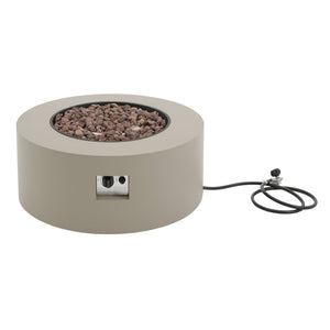 English Elm 32" Round Propane Fire Pit 40000 Btu Powder Coated Iron Outdoor Patio Heating N772P426164L