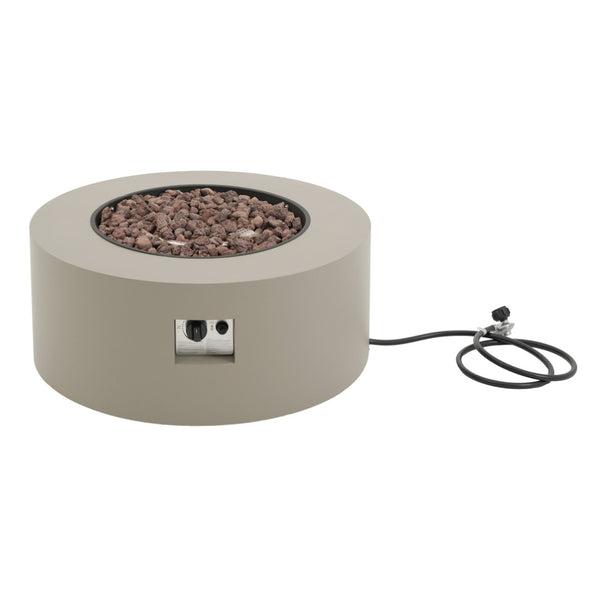 English Elm 32" Round Propane Fire Pit 40000 Btu Powder Coated Iron Outdoor Patio Heating N772P426164L