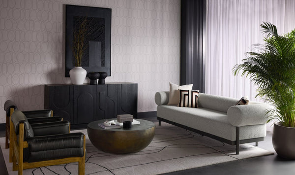 Sunpan SHADOW WORK - 40" x 60" Modern Textured Artwork in Black Floater Frame for Minimalist Interiors A0425