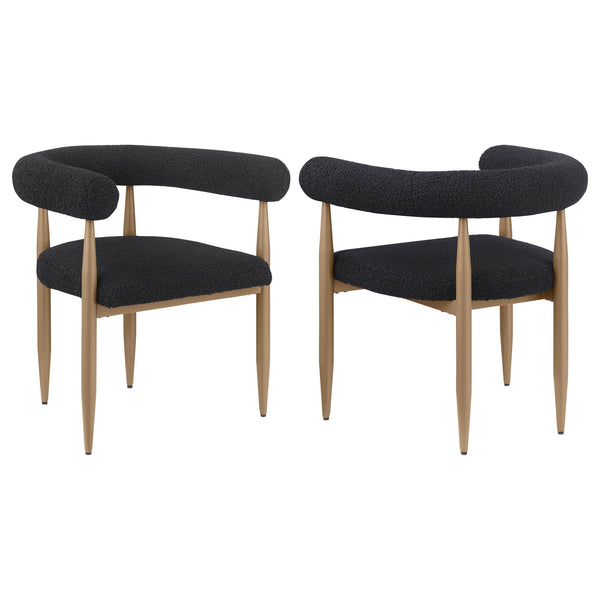 English Elm 2pc Mid-century Dining Side Chairs with Foam Padded Seats and Spindle Back in Neutral Wheat Upholstery Black 55.12 L x 32.68 W x 7.87 H B011P301318