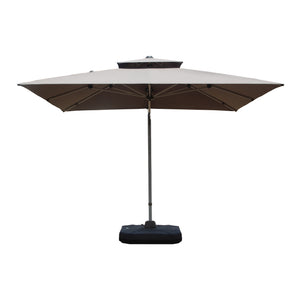 English Elm 10'X10' Square Cantilever Umbrella with Hydraulic Open, 5-Position Tilt, UPF50+ Polyester Canopy Gray W1859P337785