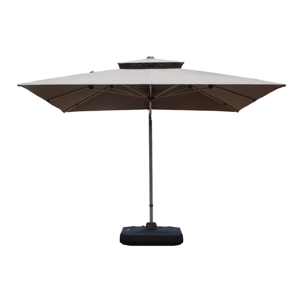 English Elm 9 9 ft Aluminum Cantilever Patio Umbrella with Tilt, Hydraulic Lift, UPF50+ Canopy, Rustproof Frame Gray W1859P337823