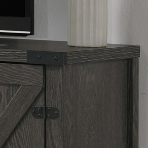 English Elm Salerno Farmhouse Media Console with Barn Doors Open Shelves and Cable Management B2749P413246