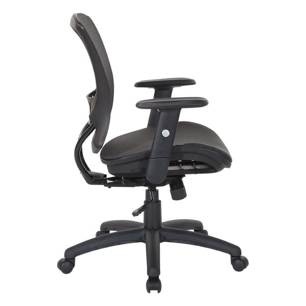 OSP Home Furnishings Mesh Back Ergonomic Office Chair with Lumbar Support Breathable Seat and Padded Arms Nylon EM98910-3