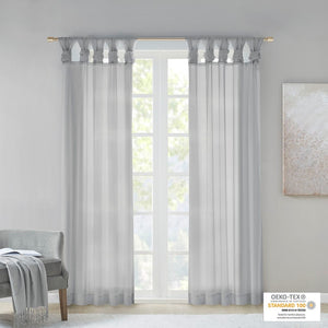English Elm Twist Tab Voile Sheer Window Panels - Lightweight, Elegant Drapery For Natural Light & Easy Care B03598217-GIGA